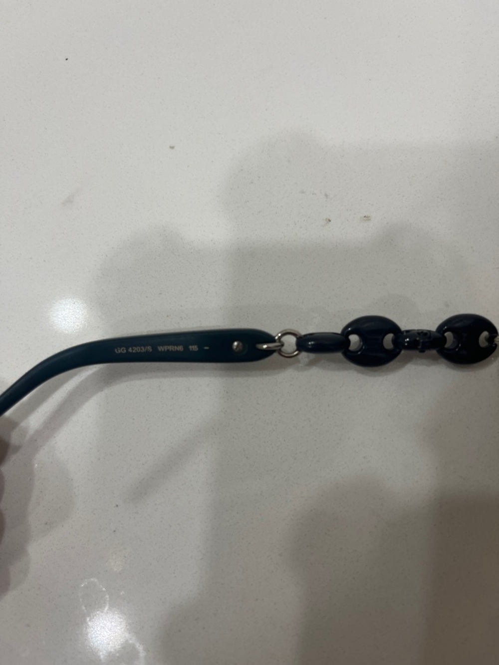 Gucci Black Frame Sunglasses with Silver Accents - Picture 4 of 5